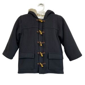 GAP Kids Toggle Wool-Blend Hooded Coat Sherpa-Lined Dark Gray Size 5xl (5 yrs)